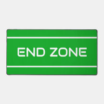 END ZONE Moderne weiße Textstreifen auf hellgrün