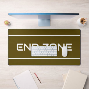 END ZONE Moderne weiße Textstreifen auf kräftigem  Schreibtischunterlage