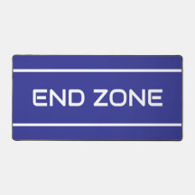 END ZONE Moderne weiße Textstreifen auf tiefem Bla