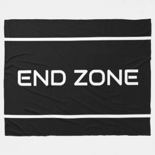 END ZONE Schlanke weiße Textstreifen auf kräftigem Fleecedecke