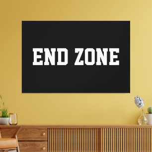 END ZONE Spaß Athletik Fußball Text Auf Fetten Sch Leinwanddruck