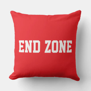 END ZONE Sportlich Athletisch 70er Text Auf Hellro Kissen