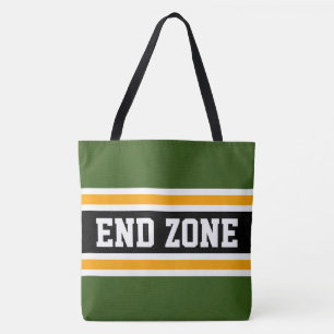 END ZONE Sportlicher Waldgrün Orange Schwarz Strei Tasche