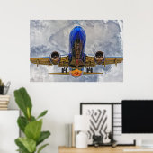 Endanflug mit sehr bewölktem Himmel Poster (Heimbüro)