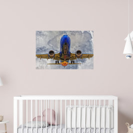 Endanflug mit sehr bewölktem Himmel Poster