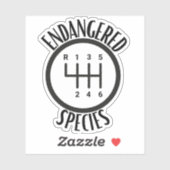 Endangered Species Stick Shift Bumper Sticker (Blatt)