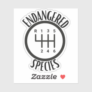 Endangered Species Stick Shift Bumper Sticker