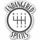Endangered Species Stick Shift Bumper Sticker (Vorderseite)