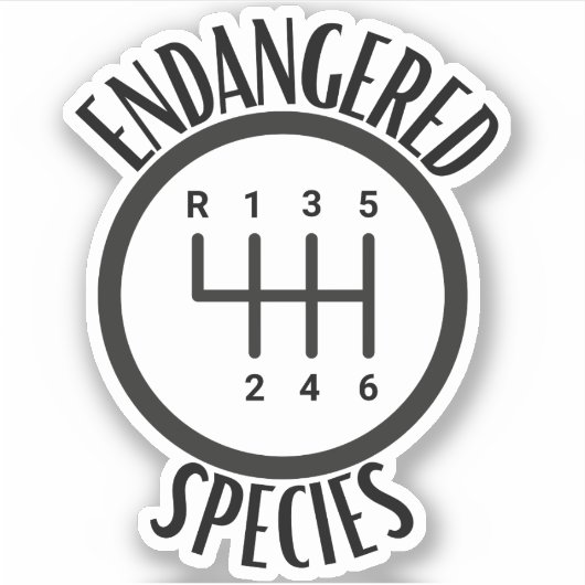 Endangered Species Stick Shift Bumper Sticker (Vorderseite)
