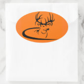 Endaufkleber von Blaze Orange Hunt Ovaler Aufkleber (Tasche)