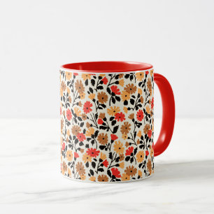 Endblätter des Art floral Muster Tasse