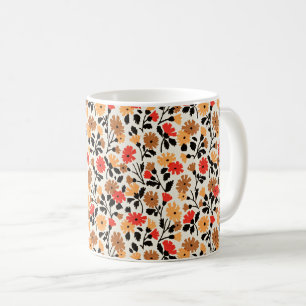 Endblätter des floralen Kunstmusters Kaffeetasse