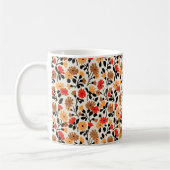 Endblätter des floralen Kunstmusters Kaffeetasse (Links)