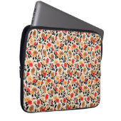 Endblätter des floralen Kunstmusters Laptopschutzhülle (Vorne Rechts)