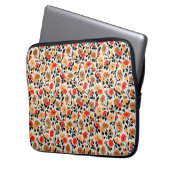 Endblätter des floralen Kunstmusters Laptopschutzhülle (Vorderseite Links)