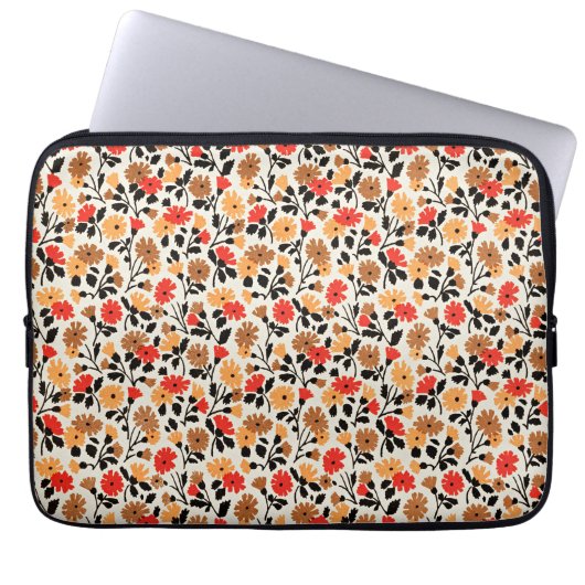 Endblätter des floralen Kunstmusters Laptopschutzhülle (Vorderseite)