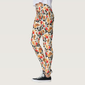 Endblätter des künstlerischen Blumenmusters Leggings (Links)