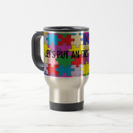 Ende Autismus-zur rostfreien Reise-Tasse Reisebecher (Vorderseite Links)
