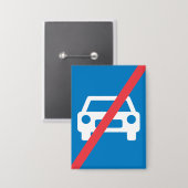 Ende der Autobahn Verkehrszeichen Button (Vorderseite/Rückseite)
