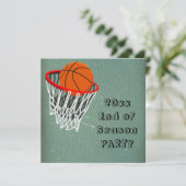 Ende der Basketball-Saison Party Einladung (Stehend Vorderseite)