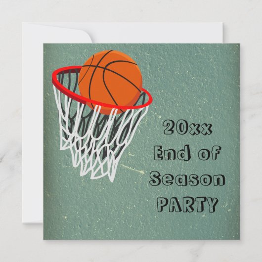 Ende der Basketball-Saison Party Einladung (Vorderseite)