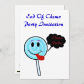 Ende der Chemo-Party Einladung für Chemopatienten (Vorne/Hinten)