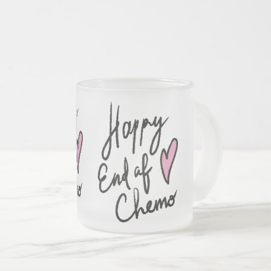 Ende der Chemo-Tasse, rosa weiße und schwarze Tass Mattglastasse (VorderseiteRechts)