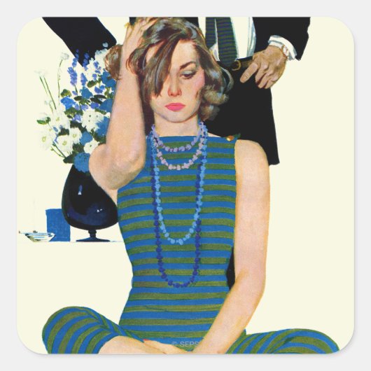 Ende der Ehe Quadratischer Aufkleber (Vorderseite)