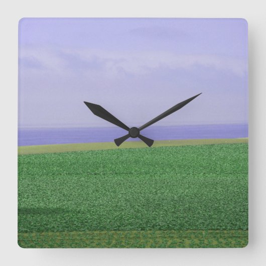 Ende der Erdklemme Quadratische Wanduhr (Vorderseite)