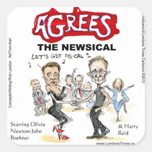 Ende der Fiskalklippe Funny Gifts Karten und T-Shi Quadratischer Aufkleber