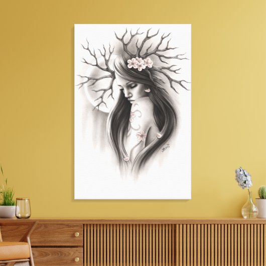 Ende der Frühjahrs-Kirschblossom-Leinwand Leinwanddruck (Insitu (Wohnzimmer))