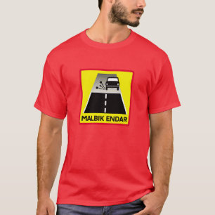 Ende der geteerten Straße, Verkehrszeichen, Islan T-Shirt