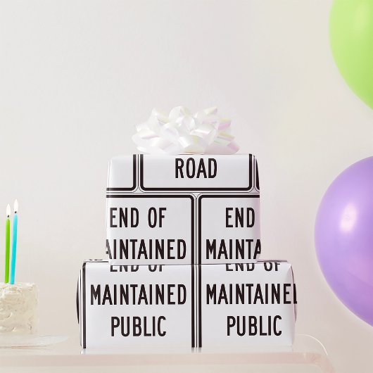 Ende der öffentlichen Straßensignatur Geschenkpapier