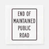 Ende der öffentlichen Straßensignatur Serviette (Vorderseite)