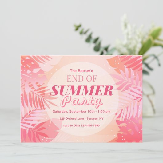 Ende der Party Einladung (Stehend Vorderseite)