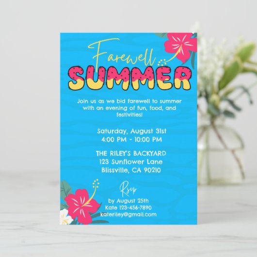 Ende der Party Einladung (Stehend Vorderseite)