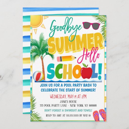 Ende der Party Einladung (Vorne/Hinten)