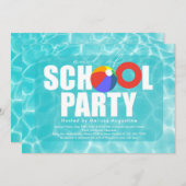 Ende der Party Einladung des Schulpools (Vorne/Hinten)