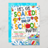 Ende der Party Einladung des Schulpools (Vorne/Hinten)