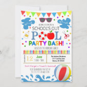 Ende der Party Einladung des Schulpools (Vorderseite)