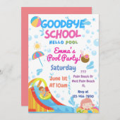 Ende der Party Einladung des Schulpools (Vorne/Hinten)