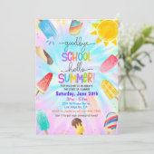 Ende der Party Einladung, Schulpool Einladung (Stehend Vorderseite)