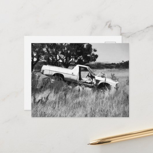 Ende der Reise Postkarte (Vorderseite/Rückseite Beispiel)