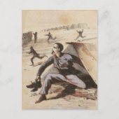 Ende der Roll Call Ziviles Kriegsleben Postkarte (Vorderseite)