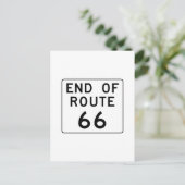 Ende der Route 66 Zeichen Postkarte (Stehend Vorderseite)