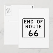 Ende der Route 66 Zeichen Postkarte (Vorne/Hinten)