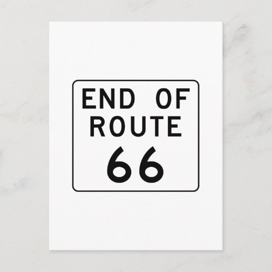 Ende der Route 66 Zeichen Postkarte (Vorderseite)