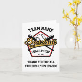 Ende der Saison Team Geschenk besten Baseball Coac Karte (Gelbe Blume)