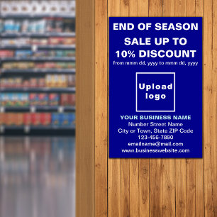 Ende der Saison Verkauf Business Blue Poster