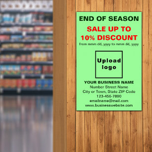 Ende der Saison Verkauf Business Light Green Poste Poster